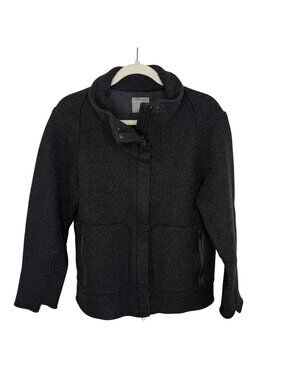 Icebreaker Womens Wool Blend Charcoal Jacket With Zippered Pockets, L
